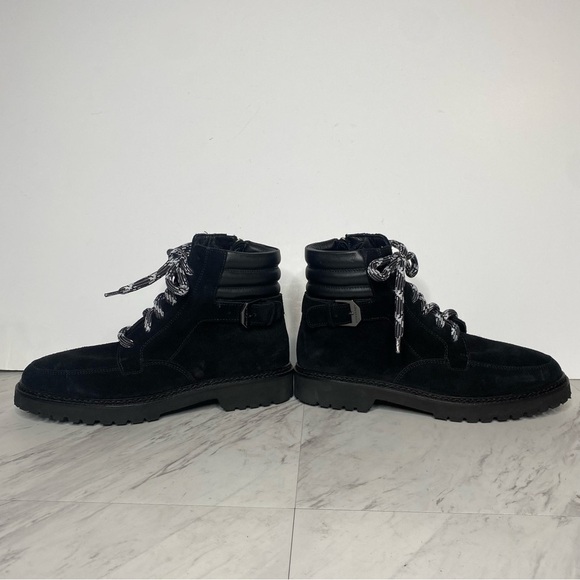 Aquatalia Mayra Weatherproof Lace Up Black Suede Boot 9 1/2 - Picture 7 of 14